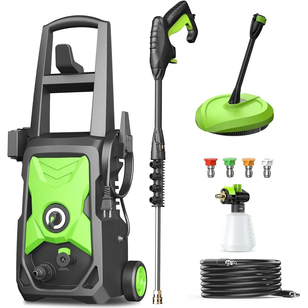 

Power Prure Cleaner or EortlCleaning with Surace Cleaner & 4 Nozzles & Detachable oam Cannon or Easy Use, Home/Driveway/Car Wash