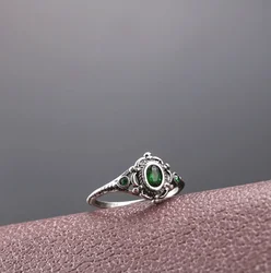 Original Green Crystal Timeless Elegance Rings for Women Silver Plated Ring Wedding Party Gift Fine Europe Jewelry