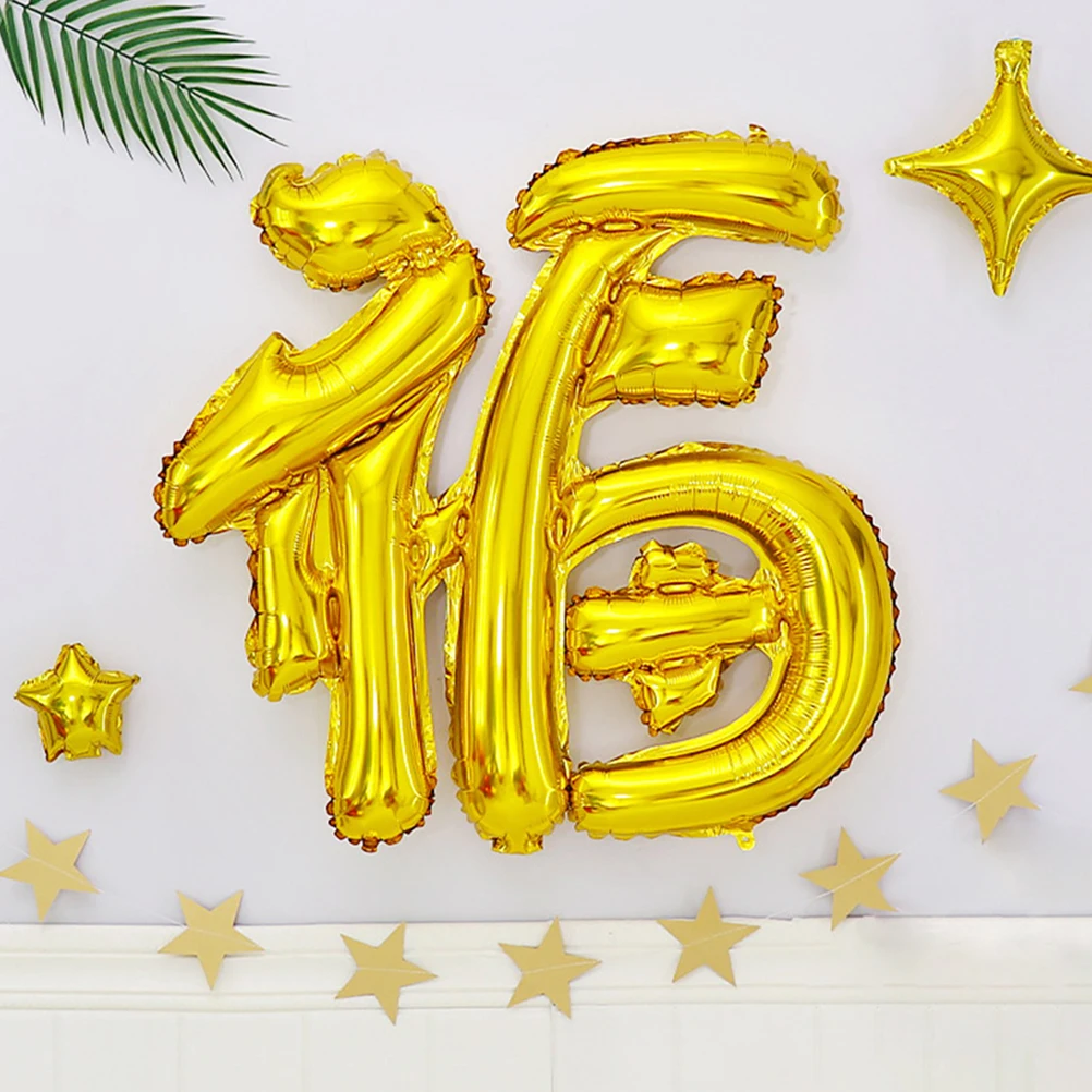

2pcs New Year Fu Shape Balloons Aluminum Film Party Decor Festival Decoration Prop Smooth Surface Bright Color Chinese