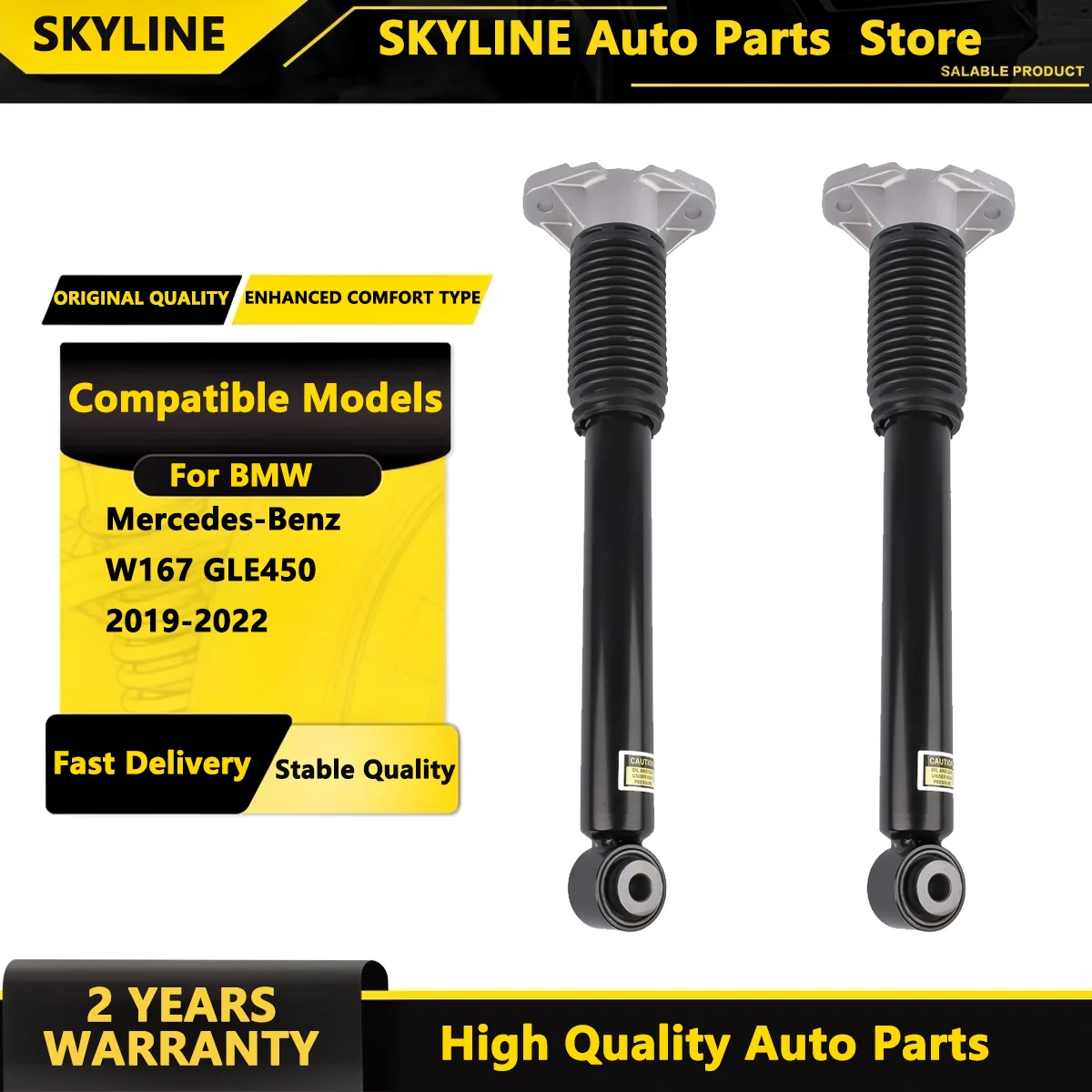SKYLINE Set of 2 Rear L &R Shock Absorber Struts For Mercedes-Benz W167 GLE450 2019-2022