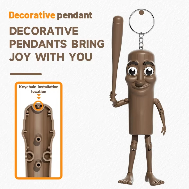 Stressabbauendes Modell Spielzeug Tung Tung Sahur Multi Joint Bewegliches handgemachtes Modell DIY Kreative lustige Animationsfigur Holzstab