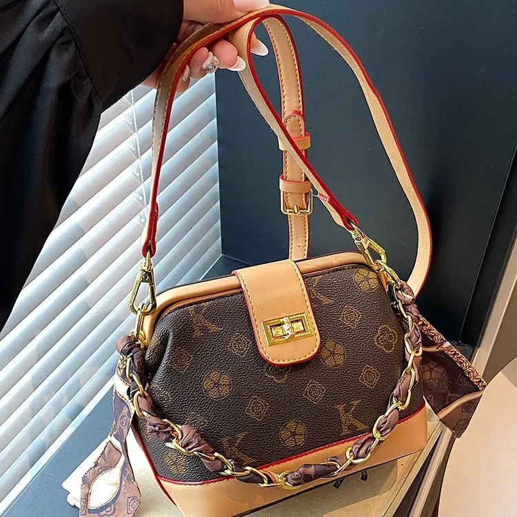 

2025 Vintage Print Shoulder Bag, Women's Color Block Crossbody Purse, Luxe Day to Night Tote, Casual Sling Bag, Minimalist