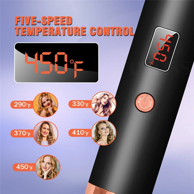 

3 In 1 Ionic Hair Curler Straightener Heated Hair Styling Brush Portable Anti-Scald Thermal Brush US Plug