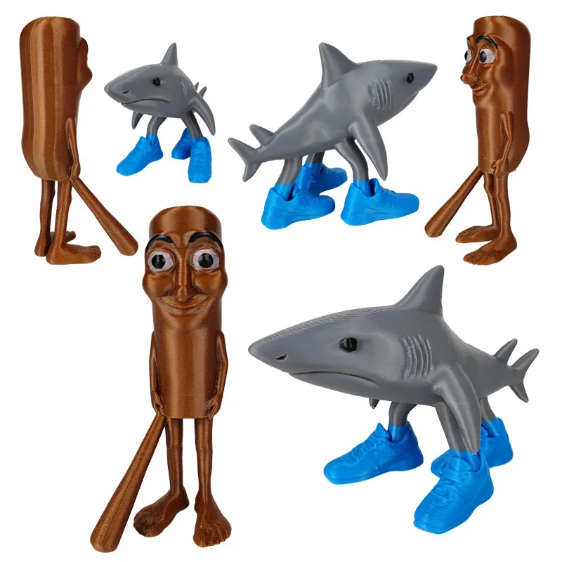

Shark Figurine Tungtungsahur 3D Printed Toy Figure Desktop Decoration Articulated Tralalero Tralala Figure Ornament Funny Doll