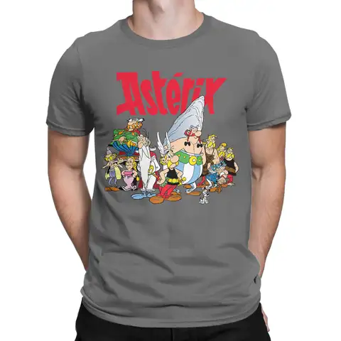 Asterixs And Obelixs T Shirts Men's  Cotton Novelty T-Shirt Round Neck  Tees Short Sleeve Clothing Unique