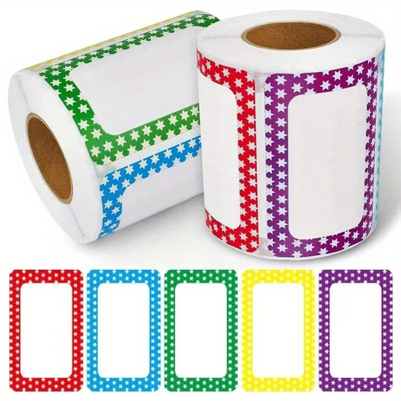 300Pcs/1set Roll Colorful Blank Handwritten Name Stickers Labels Children School Teacher Offer Stationery Sticker