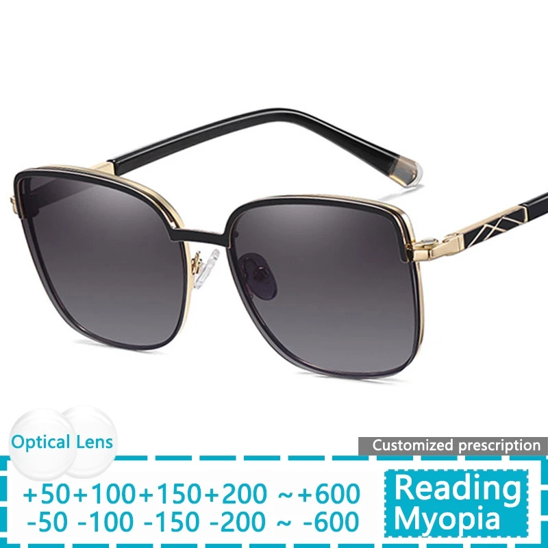 

Новые модные женские металлические поляризационные солнцезащитные очки «кошачий глаз» с магнитными накладками для коррекции зрения, оптические очки для близорукости, настраиваемые по рецепту