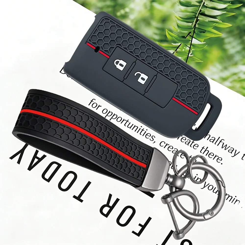 Honeycomb Grid Key Protector With Keychain For Mitsubishi Outlander Xpander Triton ASX LANCER Pajero Sport 3 Eclipse Cross L200