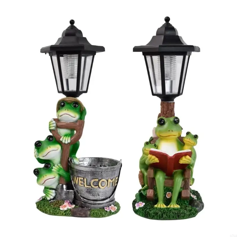 Solar Garden Statue Light, Resin Outdoor Decor with Top Lamp Accent for Patio Walkway Front Door Areas Display 87HA