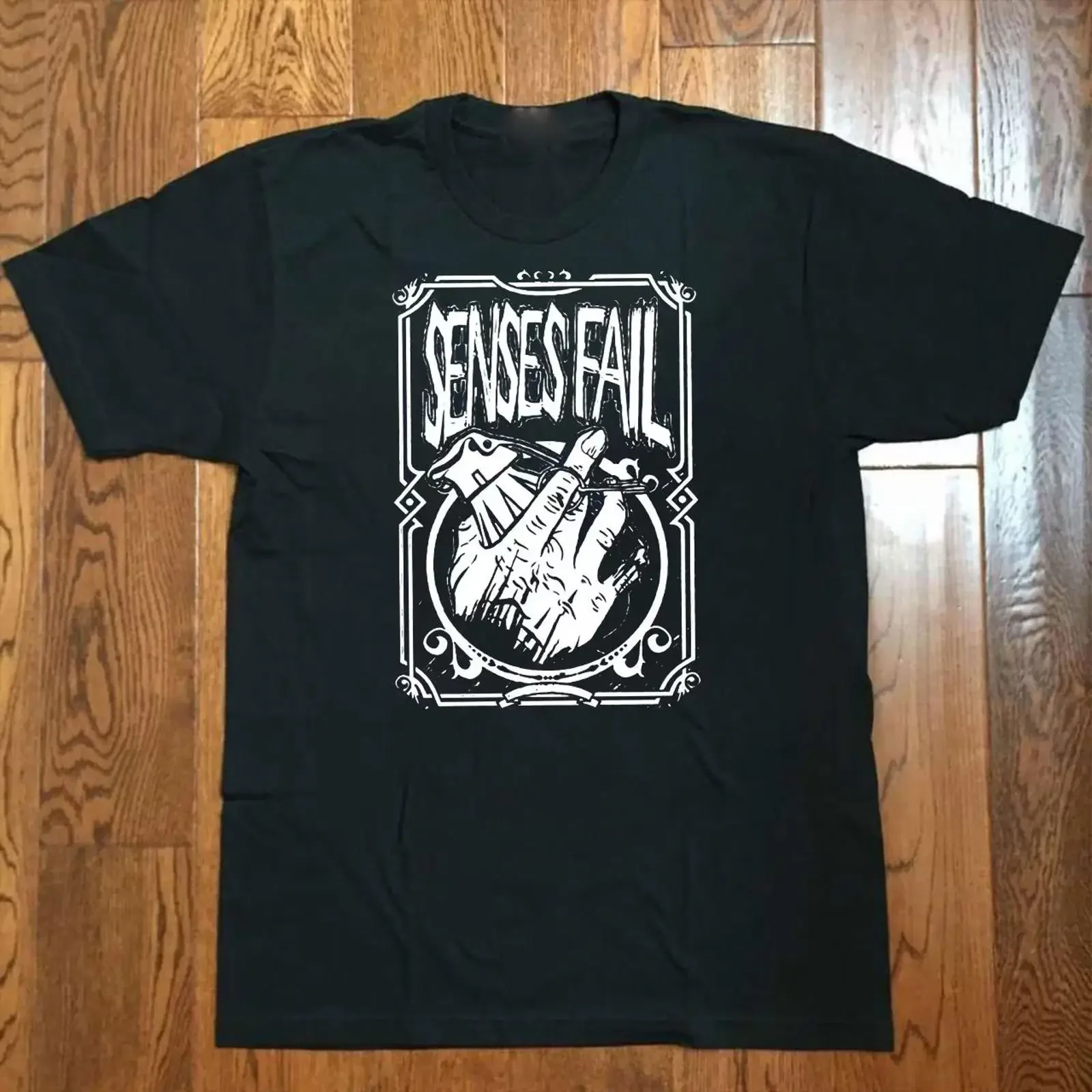 Senses Fail Band Black T Shirt Cotton All Size S 5XL MO379 vintage Washed Comfortable graphic Slightly Unisex Versatile Casual