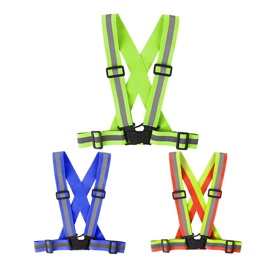Adjustable Lightweight Reflective Vest for Outdoor Night Walking Biking Safety Gear Waterproof Running Safety Vests with Straps