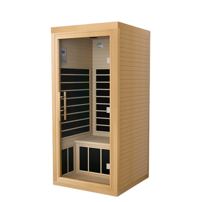 Smartmak One Person Wooden Sauna Rooms Infrared Dry Steam Infrared Sauna Room