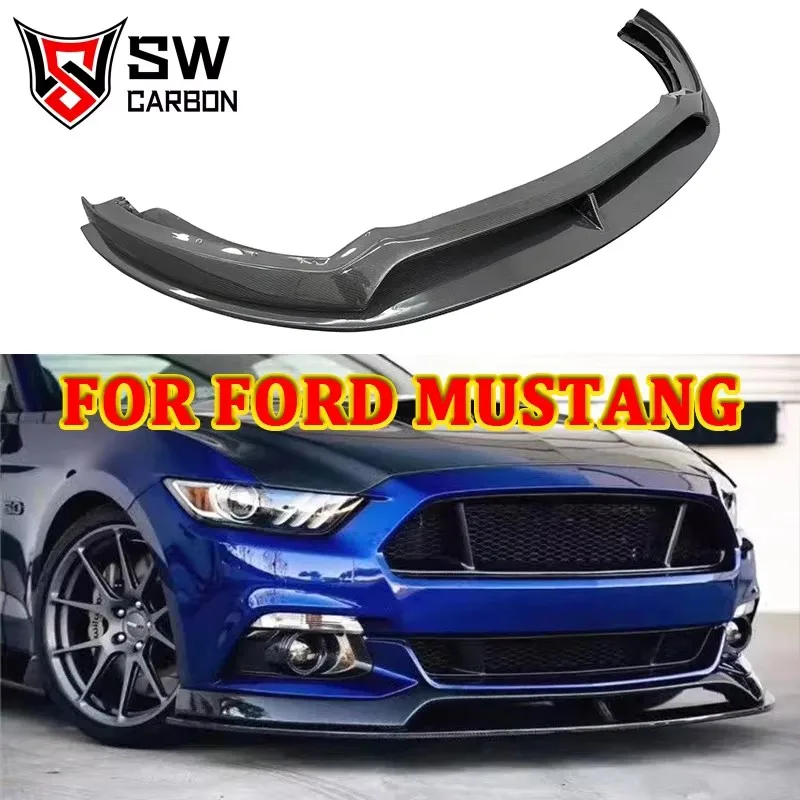 Carbon Fiber AC Style Front Lip for Ford Mustang 2015-2017 Front Bumper Lip Under Spoiler Splitter Body Kit