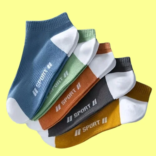 5/10 Pairs Sweat-Absorbent Breathable Thin Sports Socks Ankle Female Boys Cotton Short Socks New Men\'s High Quality Boat Socks