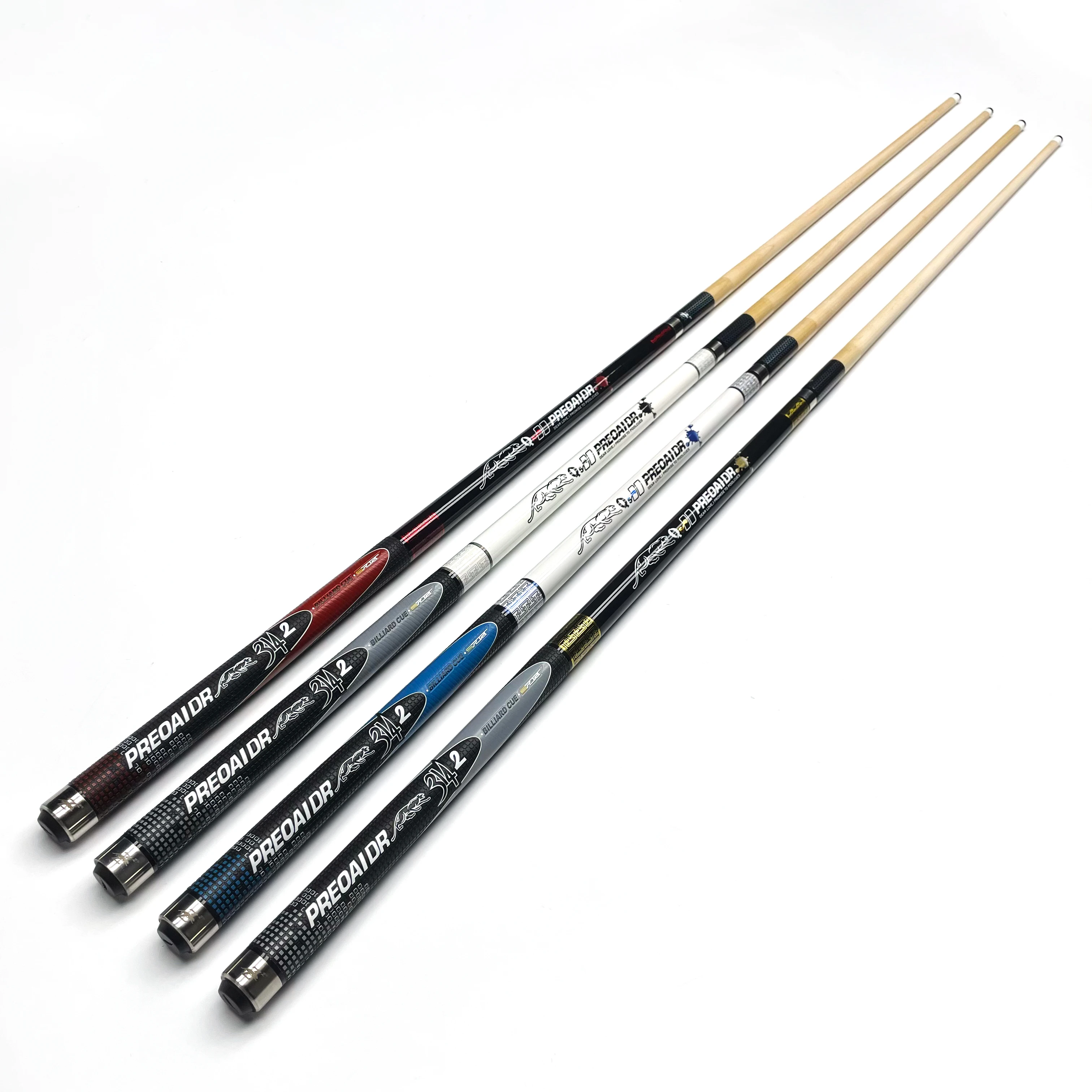 Premium Pool Cue 11.8/12.8mm Tip 2-Piece Maple Shaft Billiard Cue Stick Leather Wrap Grip 4 Colors for Member Players