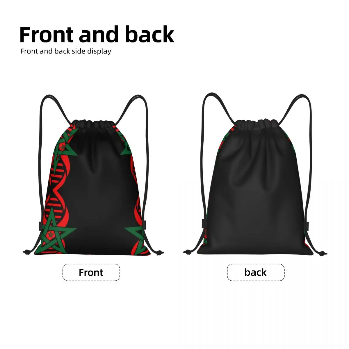 My DNA Is Moroccan Roots Drawstring Bag Women Men Foldable Gym Sports Sackpack Morocco Flag Pride Shopping Storage Backpacks