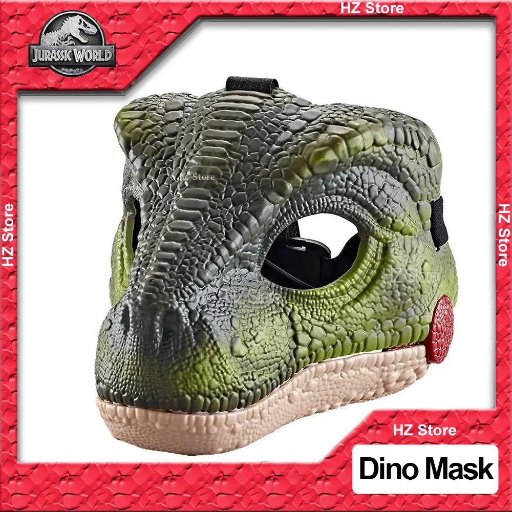 

Jurassic Park Velociraptor Dino Mask with Sounds Hard Plastic Halloween Cosplay Dinosaur Toy Cos Costume for Kids Birthday Gift