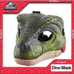 Jurassic Park Velociraptor Dino Mask with Sounds Hard Plastic Halloween Cosplay Dinosaur Toy Cos Costume for Kids Birthday Gift