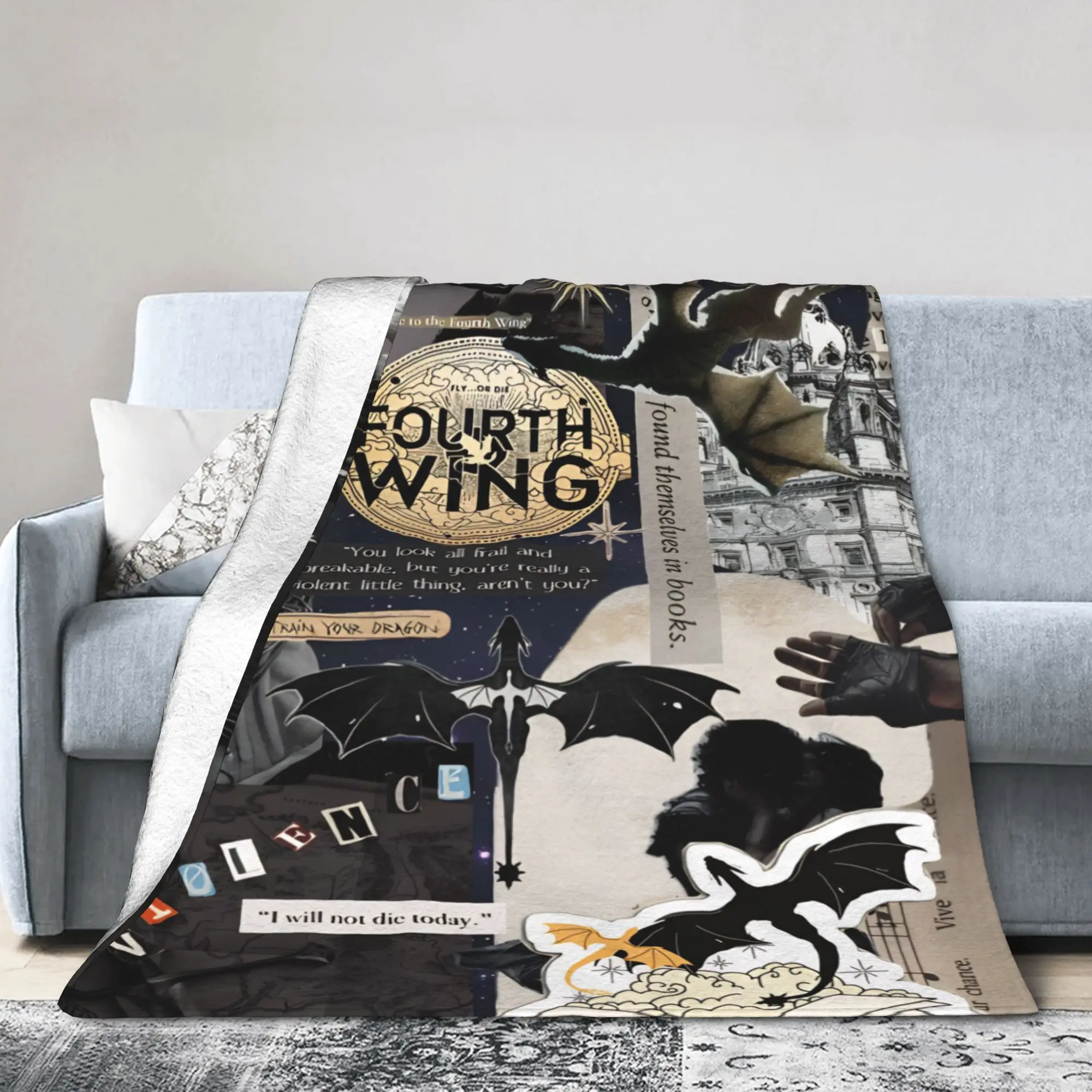 F-Fourth W-Wing Dragon Accessories Blankets Ultra-Soft Fleece  Throw Blankets Relax Quilt