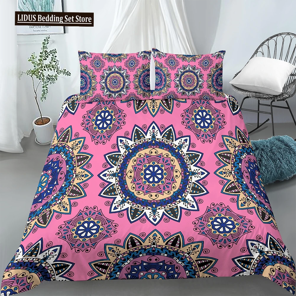 

Luxury Boho Style Duvet Cover Geometric Print Bedding Set Quilt Cover With Zipper Closure King Queen Polyester Comforter Cover