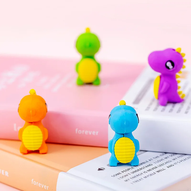 

3 Pieces/batch Creative Cartoon Tyrannosaurus Eraser Cute Student Stationery Christmas Gift Prize Kawaii Eraser Wholesale