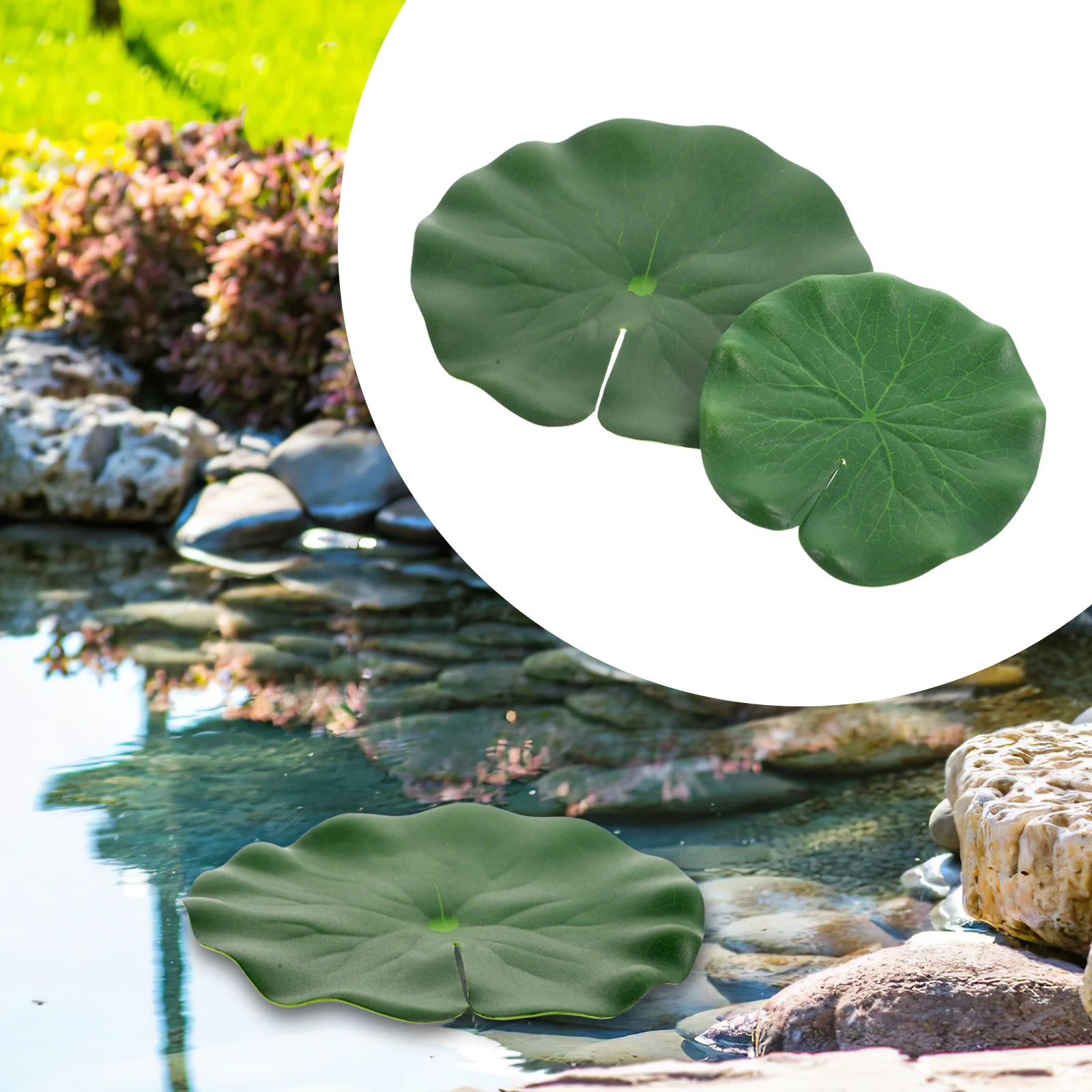 

20Pcs Simulated Lotus Leaves Fake Floating Pond Ornament Eva Waterproof Decor for Aquarium Stage Props Photography Background