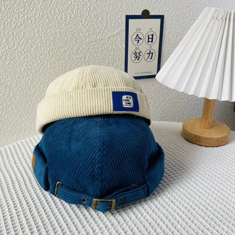 

Японская безкозырковая вельветовая шапка-кепка для мужчин и женщин, весенне-осенняя, в стиле ретро, хип-хоп, в стиле «Landlord»