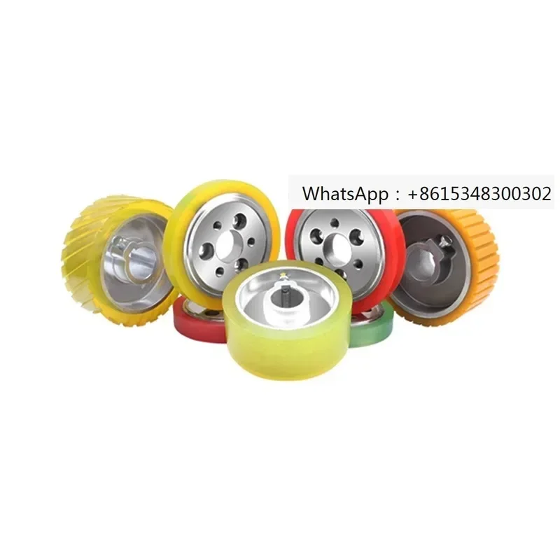 Four sided planing six hole rubber wheel polyurethane feeding pressure wheel positioning roller  1PCS