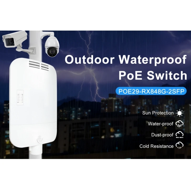 Hot Selling Poe Switch 8  Port Gigabit 1000outdoor Waterproof POEpoe for Ip Switch All in Onepoe Outdoor view 3