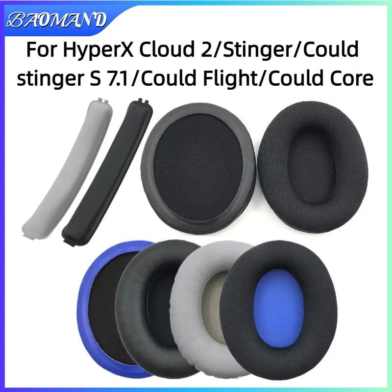 

For HyperX Cloud 2/Stinger/Could stinger S 7.1/Could Flight/Could Core Original with buckle Headphones Memory Foam Ear Cushions