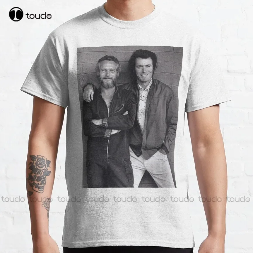 Clint Eastwood And Paul Newman Classic T-Shirt Clint Eastwood Casual Shirts For Women Outdoor Simple Vintag Casual T Shirts