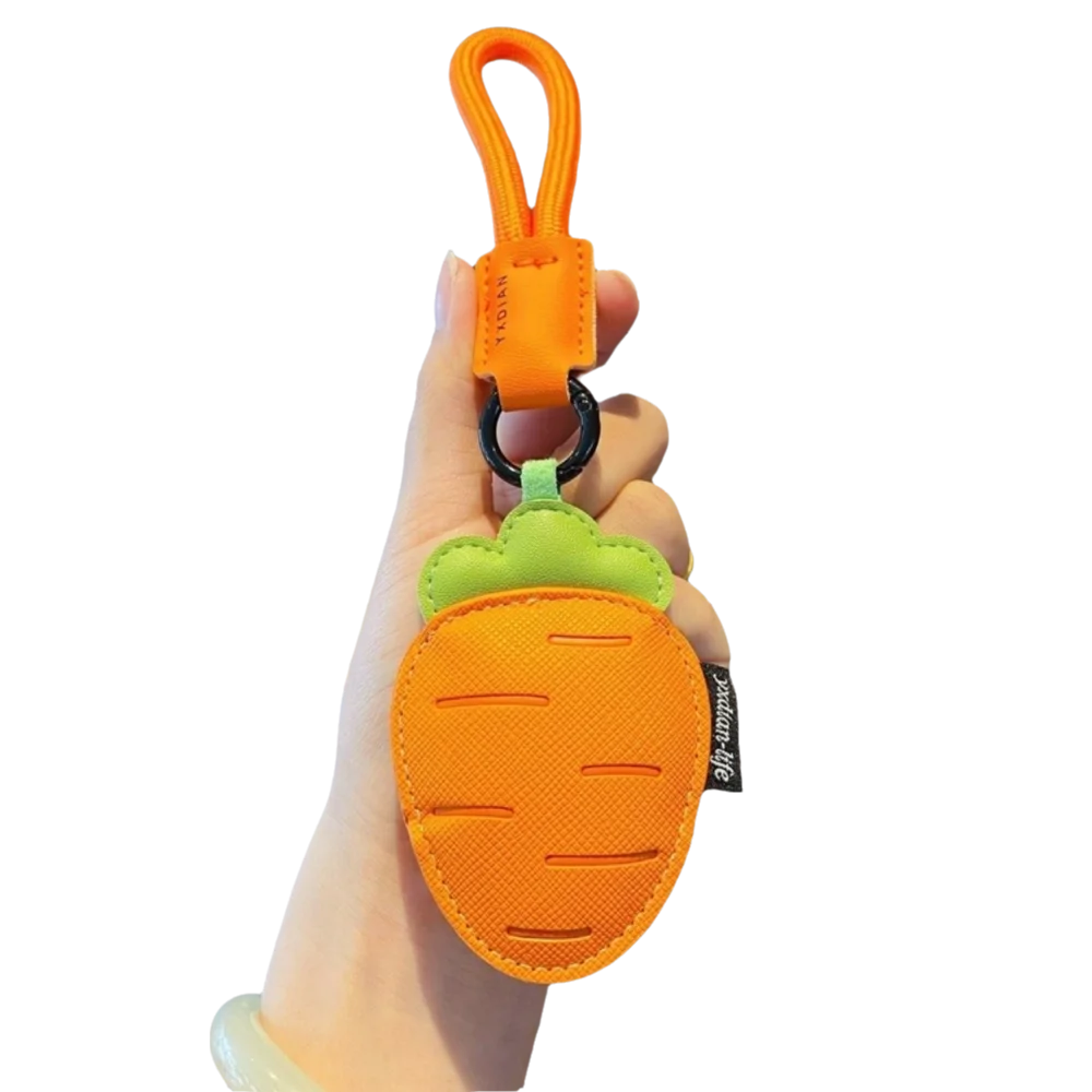 موضة الكرتون الخضار المفاتيح الجزرة حبل مضفر بولي Leather حقيبة جلدية قلادة حقيبة Charms هدايا عيد ميلاد سيارة كيرينغ فتاة/صبي