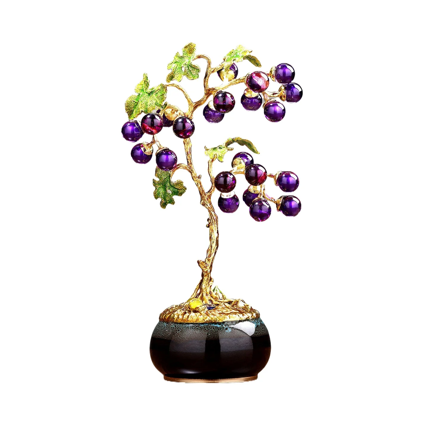 LMM Chinese Grape Fortune Tree Ornament Amethyst Lucky Ornament