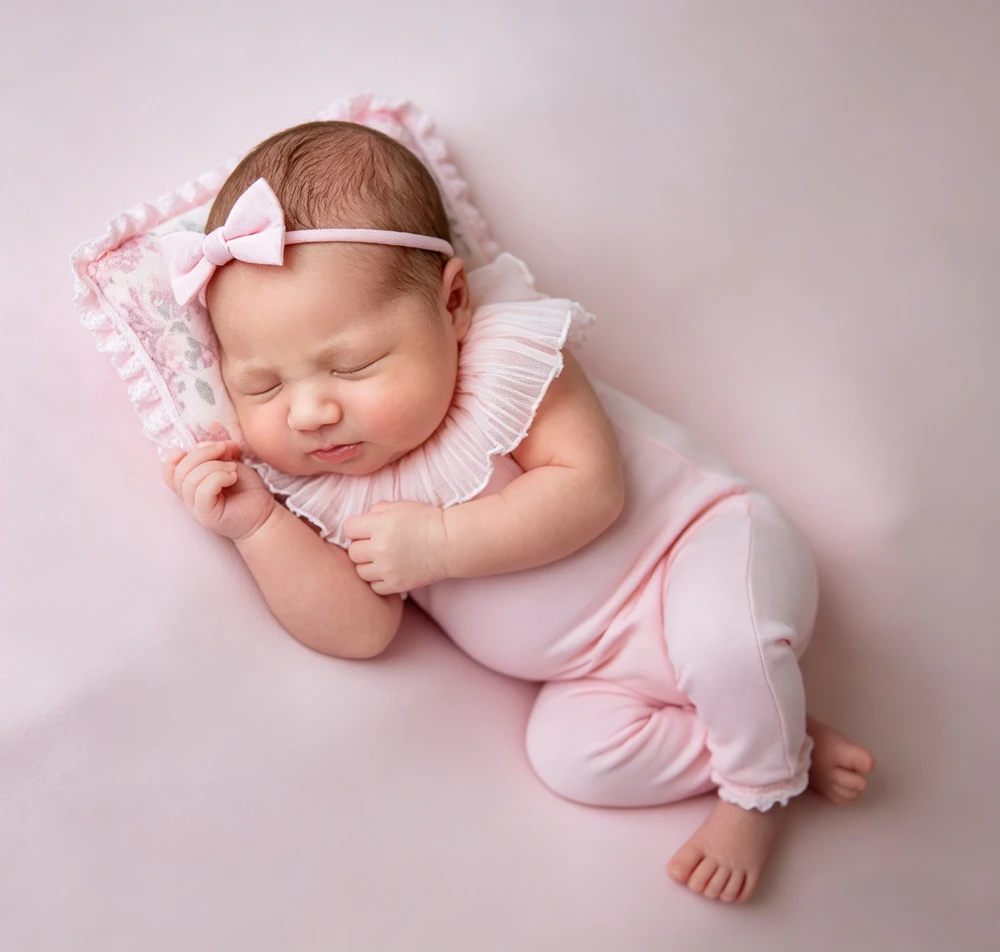 Newborn Photography Props Romper Infant Photoshoot Outfit Studio Baby Clothes Detail Jumpsuit Bodysuit Garment Set