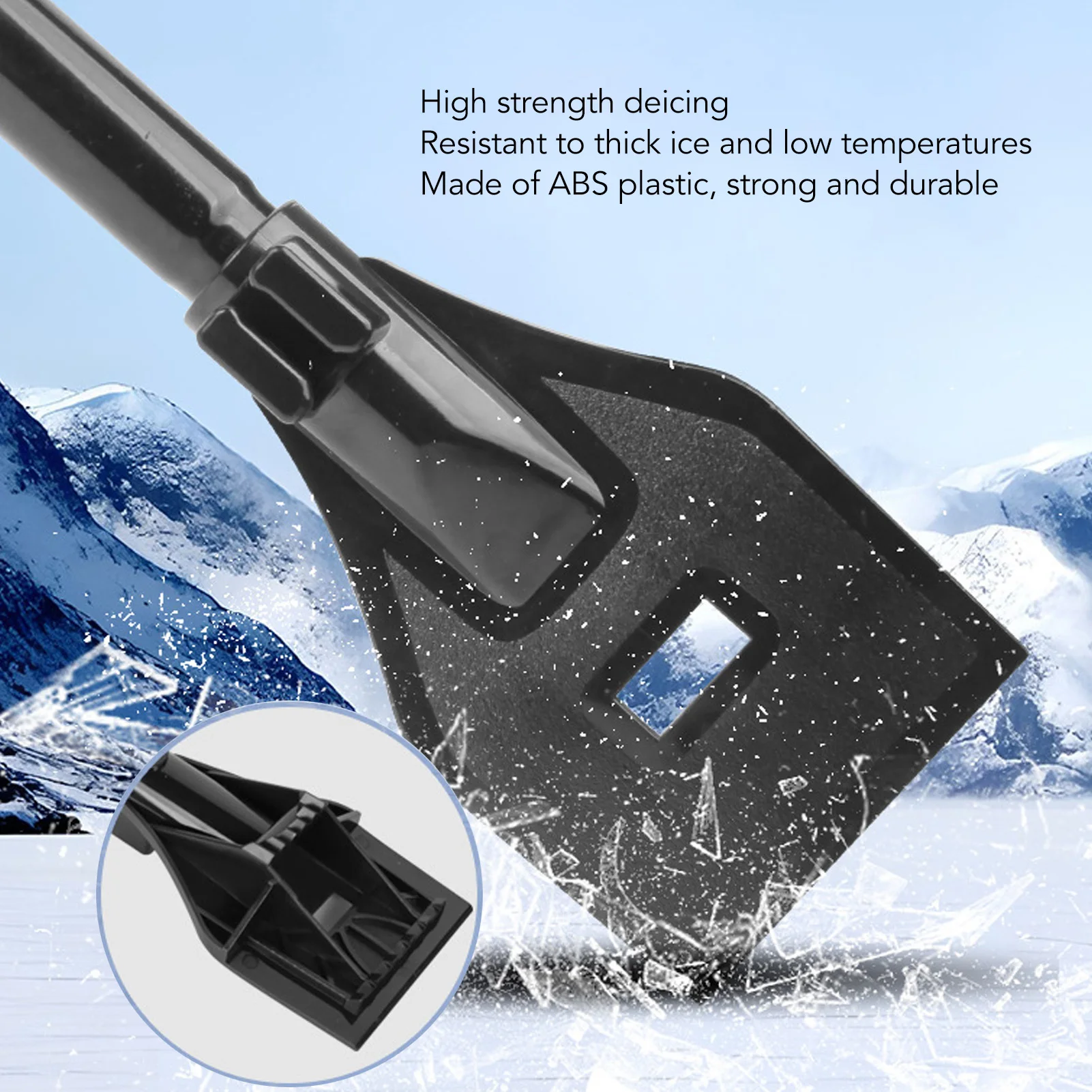 

Car Snow Shovel Extendable Detachable Rotatable 3 in 1 Stainless Steel Car Snow Removal Shovel for Outdoor Emergency