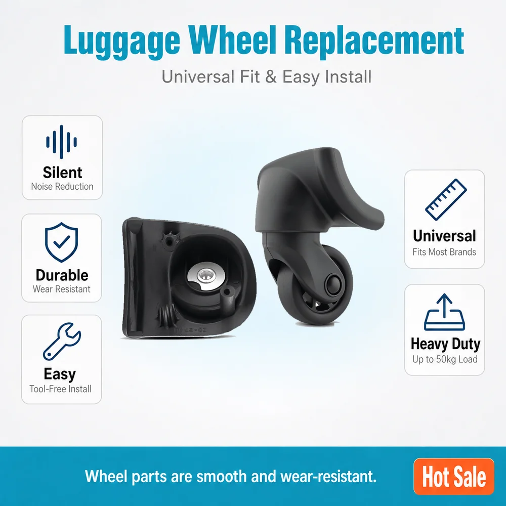 For American Tourister LK 078 Luggage Universal Wheel Parts Hongying L-C Travel Lock Suitcase Silent Caster Wheel