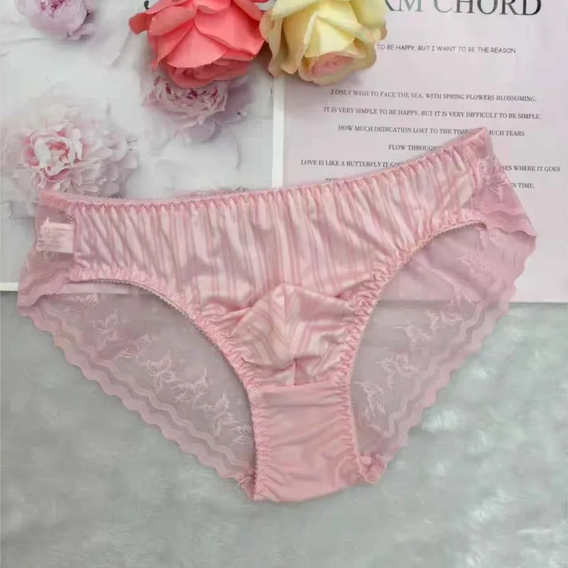 Sissy CD Sexy Lingerie Man's See Through Lace Briefs Silky Touch Live Show Dance Private Party DJ Club Bar FKK