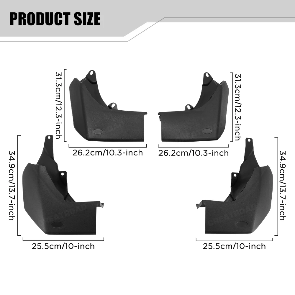Custom Fit 4PCS Mud Flaps for Land Rover Discovery 4 2010 2011 2012 2013 2014 2015 2016 No Drilling Splash Guards Fender