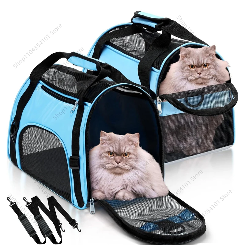 

2025 New Cat Bags Portable Dog Carrier Bag Mesh Breathable Foldable Cats Carrier Bag Travel Breathable Transport Handbag