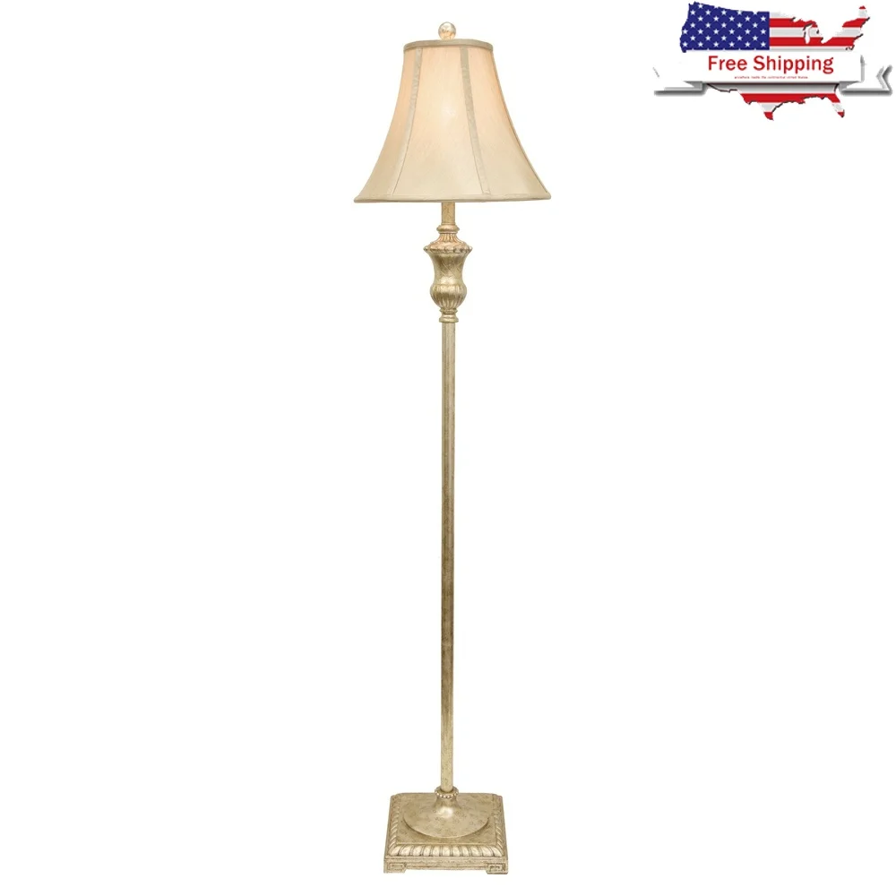 

Timeless 61 Inch Traditional Floor Lamp with Faux Silk Shade 3 Way Rotary Switch Multiple Finish Options Elegant Design