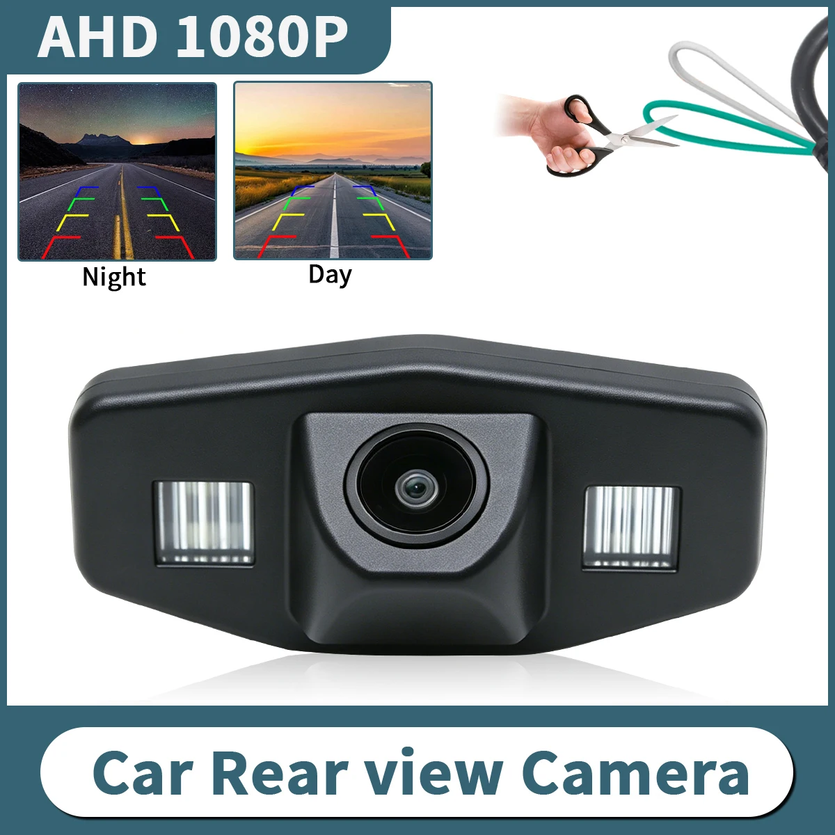 170° AHD 1080P Car Rearview Backup Camera Waterproof Wide Angle For Honda Accord 7 2002 2003 2004 2005 2006 2007 4D Sedan