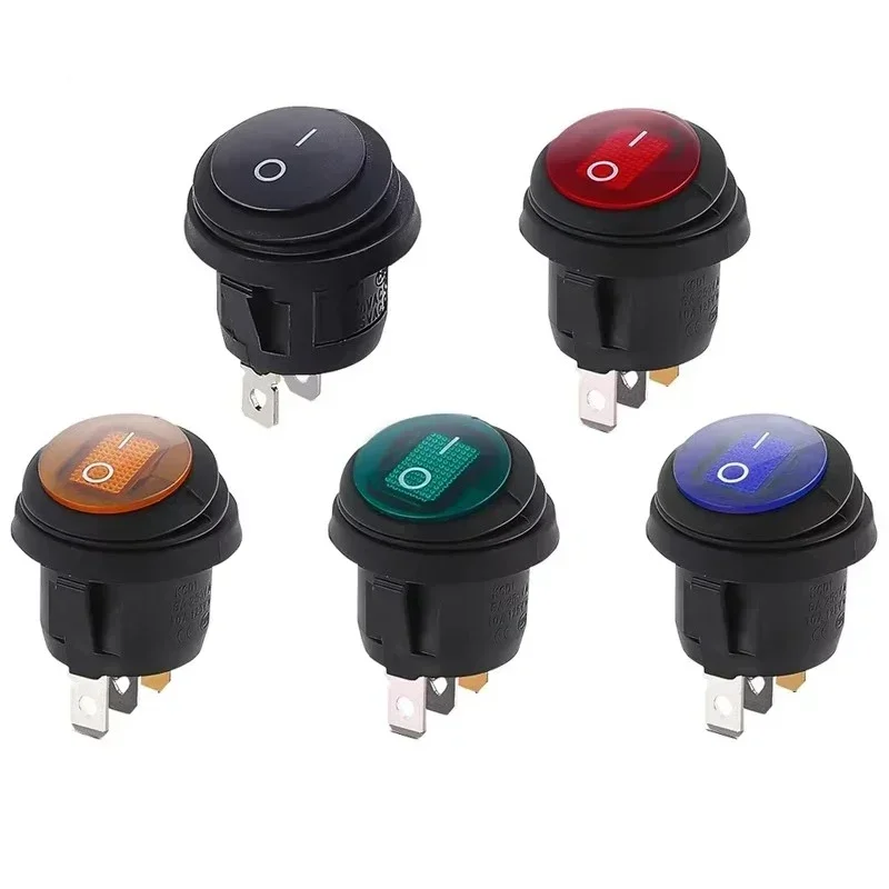 KCD1 Waterproof Round Button Rocker Switch kcd1 Boat-shaped Switches Push Button Switch ON OFF 6A 10A 250V 125V AC LED