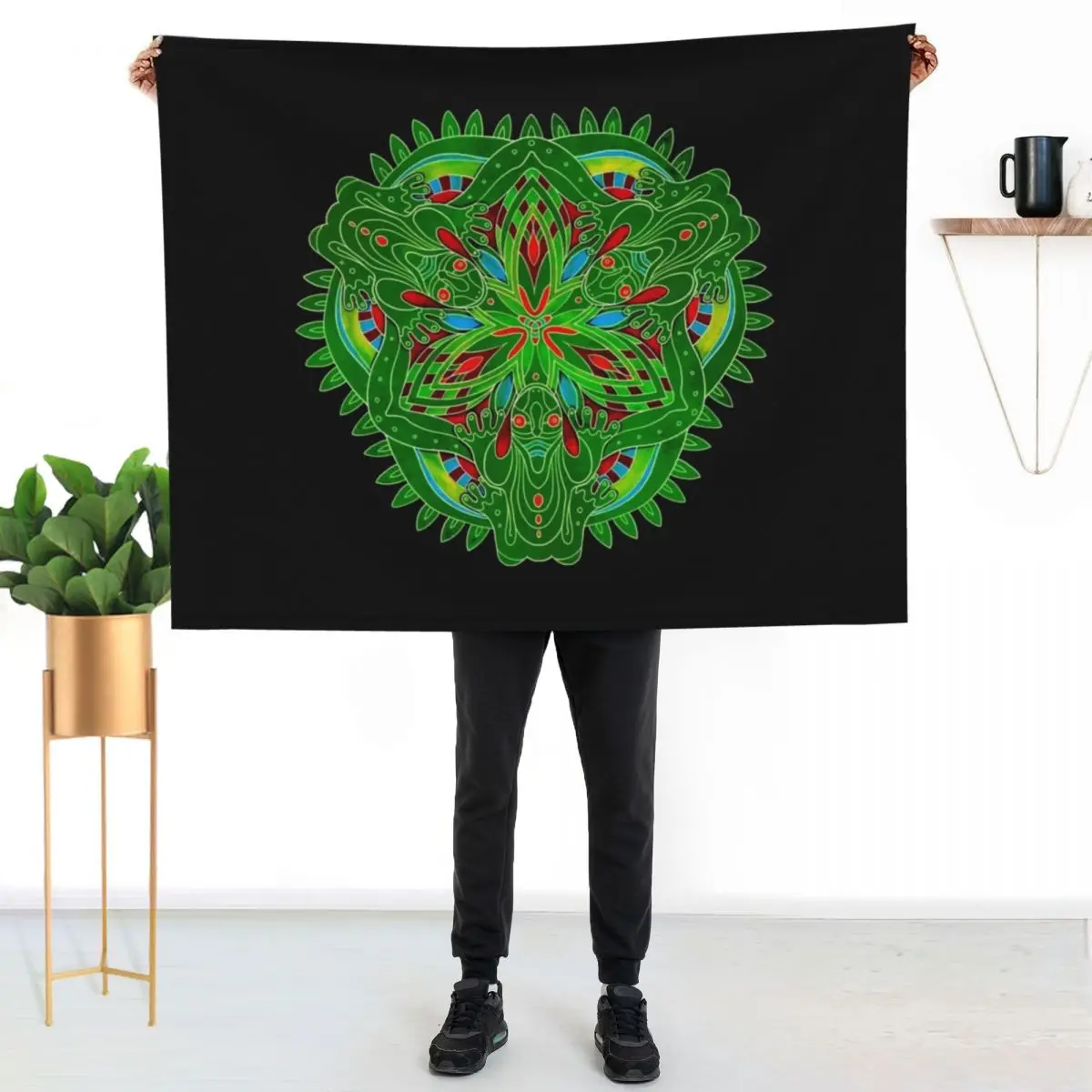 

Kambo mandala Throw Blanket Cozy Home Blanket Gift for Christmas Holiday