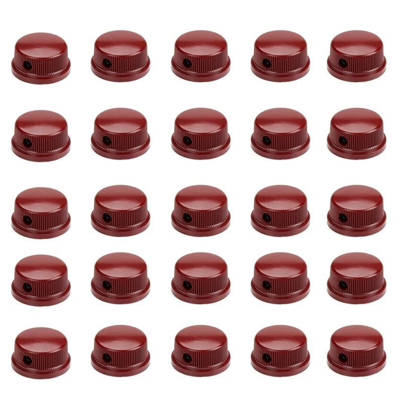 

30PCS 6.35Mm Shaft Brass Inside Set Screw Guitar Pedal Effects Control Amp Knob Guitar Parts Accessories Red