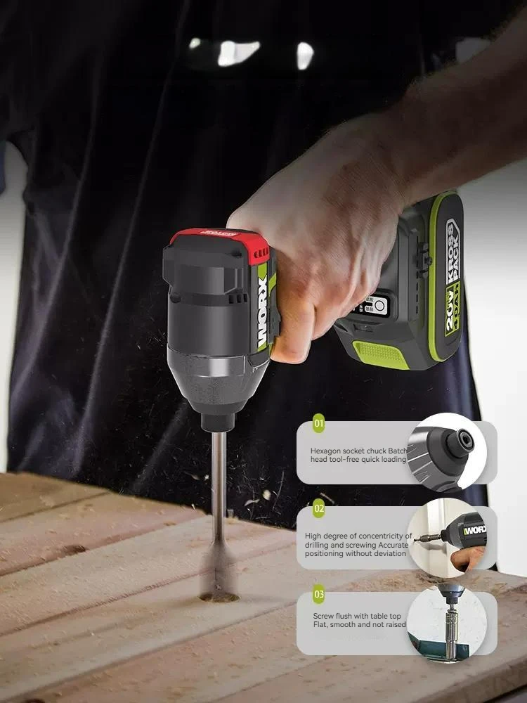 Imagem -04 - Worx Wu291d Bateria de Lítio Brushless Controle Drive Inteligente Chave de Fenda Elétrica Chave Elétrica