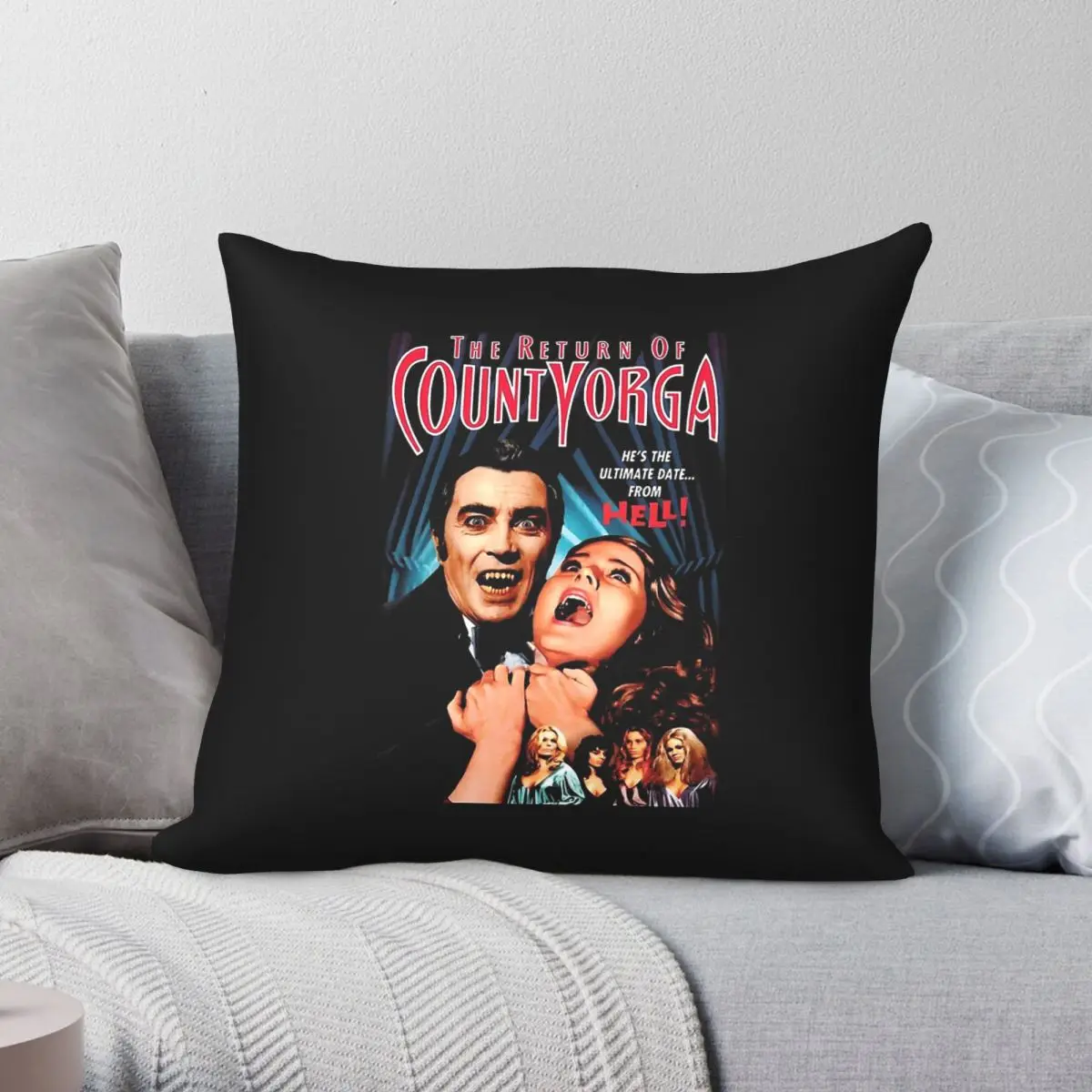 

The Return Of Count Yorga Classic Pillowcase Polyester Linen Velvet Printed Zip Decorative Home Cushion Case