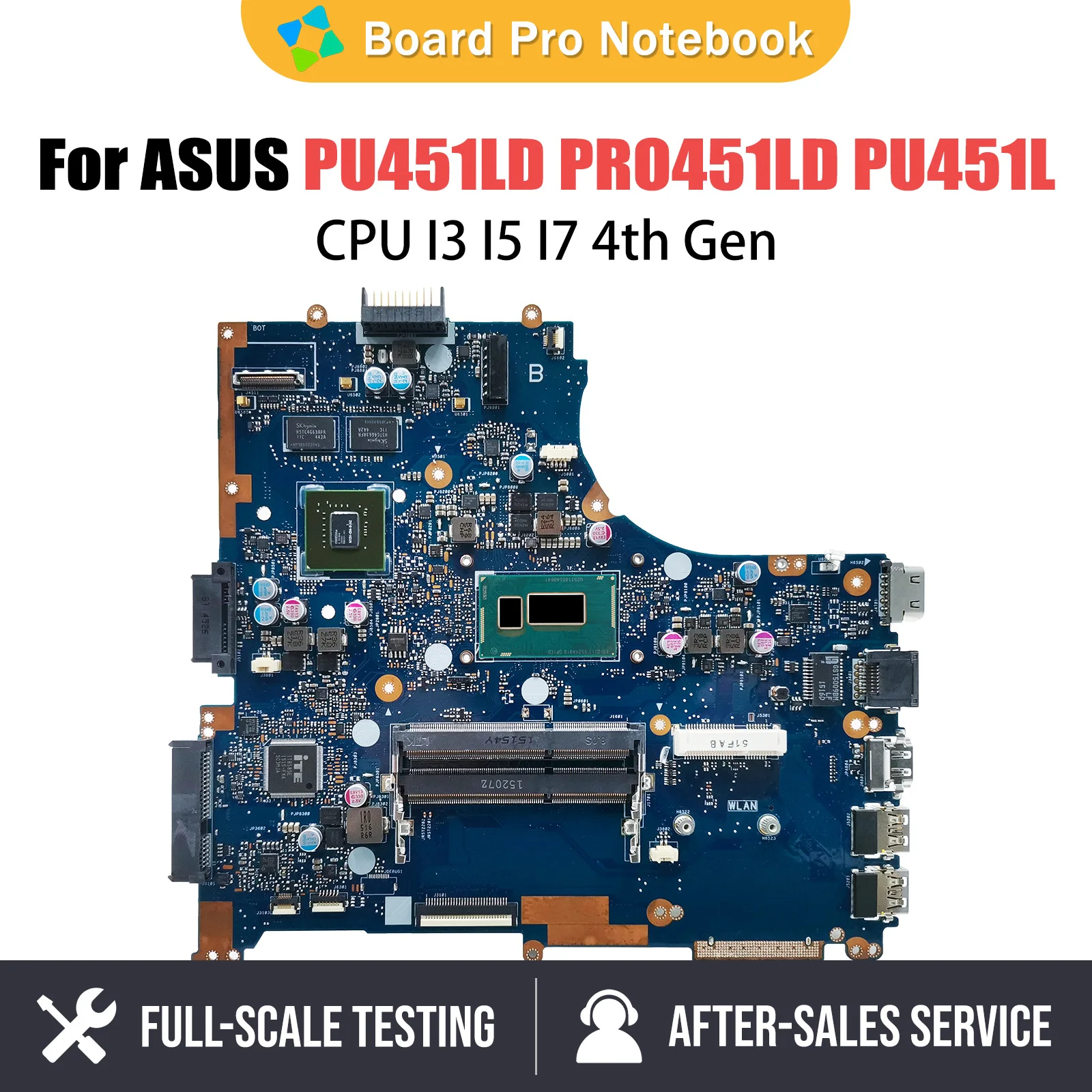 

PU451L Notebook Mainboard For ASUS PRO ESSENTIAL PU451LD PRO451LD Laptop Motherboard CPU I3 I5 I7 4th Gen GT820M DDR3L