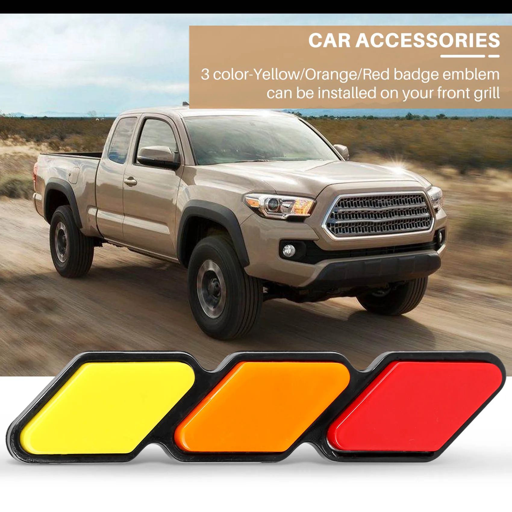 Imagem -04 - Emblema Tri-color Front Grille Badge para Toyota Tacoma 4runner Highlander Rav4