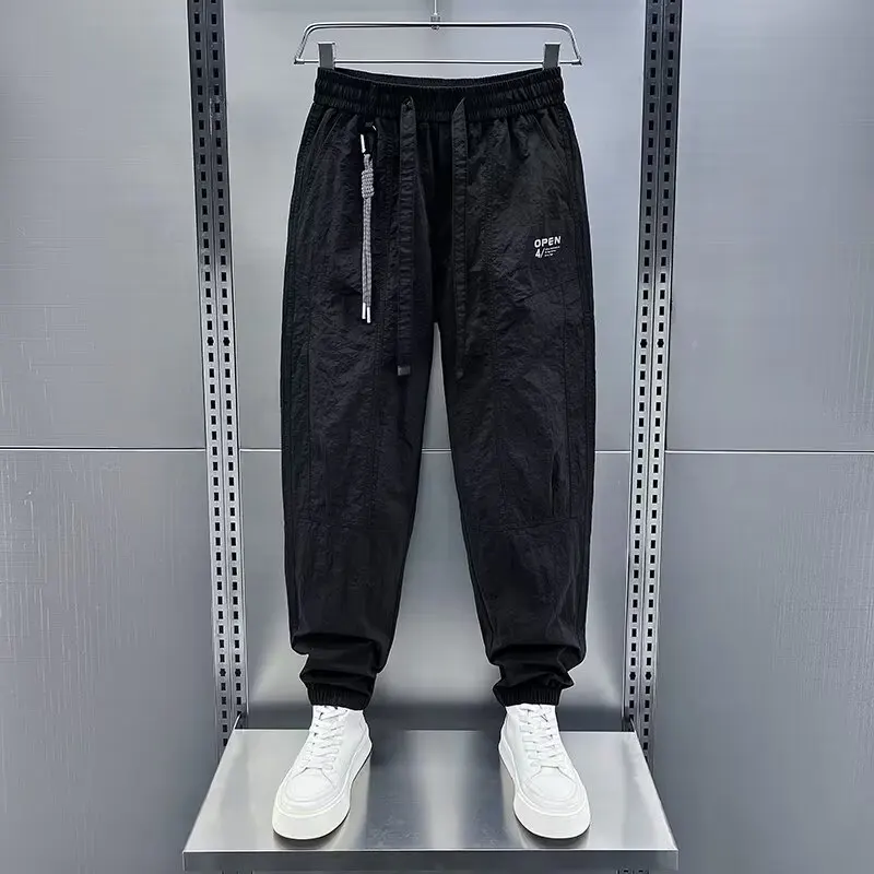 Pantalones de chándal Harem de secado rápido para hombre, pantalones de calle sueltos de Hip-hop, moda coreana, pantalones de marca de alta calidad, verano, y2k