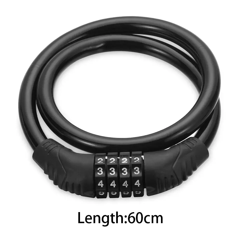 4 Digit Strong Heavy Duty Cycle Security Bicycle Lock Combination Number Bike Lock Password Resettable Padlock Bike Accessories